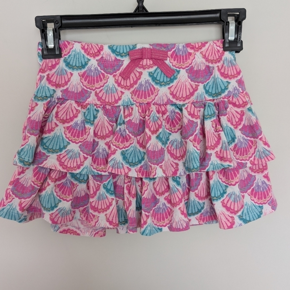 Tommy Bahama Girl's Skirt Ruffle Metallic Tie Skort Lined Seashells Size Medium